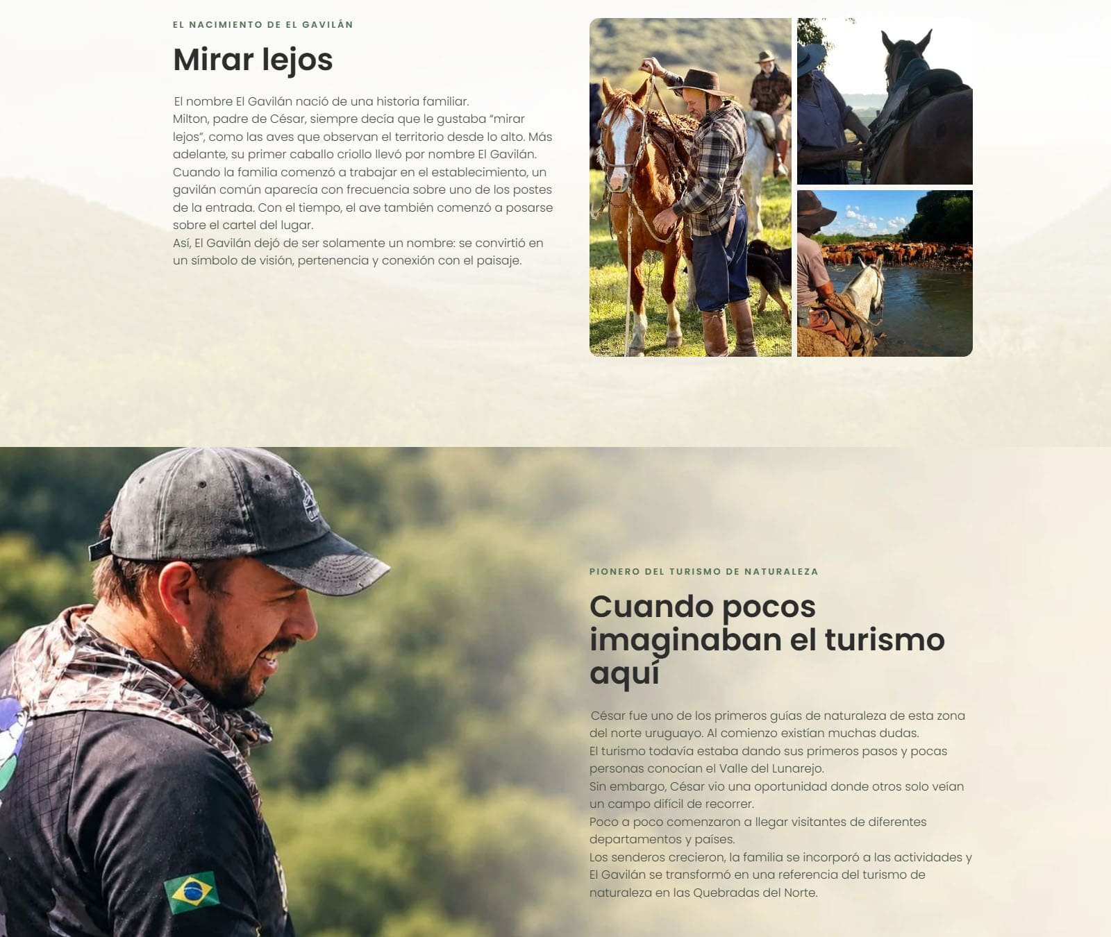Página Nuestra historia de El Gavilán